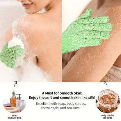 Reversible Exfoliating Shower Gloves – Body Scrub & Cleansing Tools (2pcs/6pcs/12pcs)
