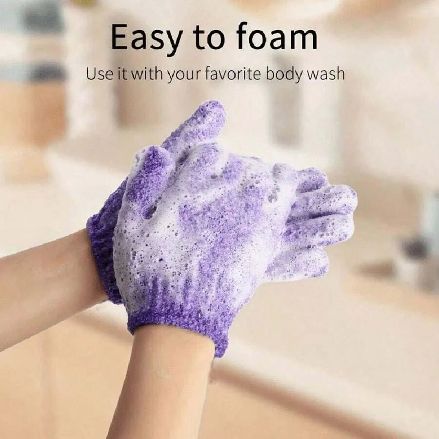 Reversible Exfoliating Shower Gloves – Body Scrub & Cleansing Tools (2pcs/6pcs/12pcs)