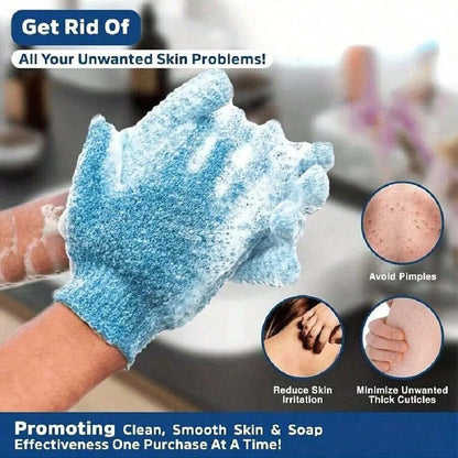 Reversible Exfoliating Shower Gloves – Body Scrub & Cleansing Tools (2pcs/6pcs/12pcs)